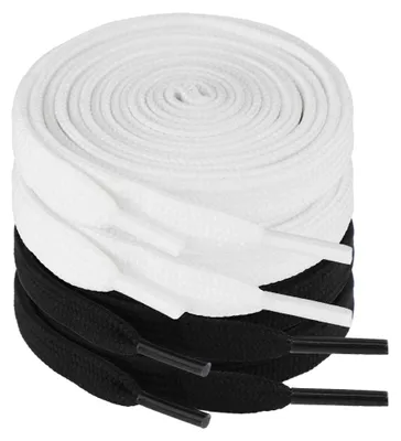 Produktbild von 2 Paar Schnürsenkel 130cm – weiß & schwarz, flach & robust