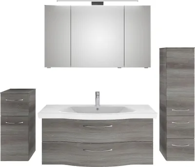 Produktbild von PELIPAL Serie 6005 Sprint SET-016-044 Spiegelschrank, Waschtisch, Waschtischunterschrank,Midischrank  /  182cm Graphit Struktur quer NB