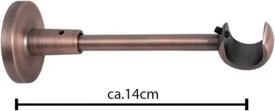 Produktbild von MDEKOR Wandträger 1-läufig Kupfer R Wandhalter mit Metallmontageplatte für Gardinenstange 19 mm Abstand kürzbar