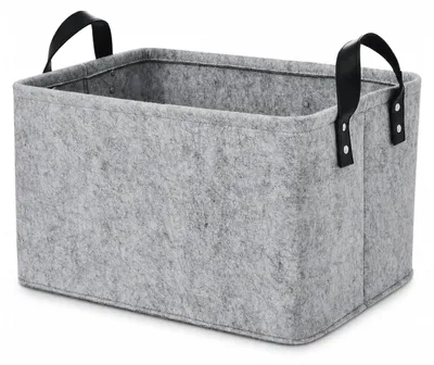 Filz-Aufbewahrungsbox grau 38x28x24 cm faltbar mit Griffen