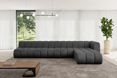 Produktbild von ALTDECOR Modulares Sofa Ecksofa in L-Form - Darnel-L3 - 387x177x70 cm Schwarz - Corner modular Sofa Eckcouch Couch Wohnlandschaft Cauchsofa Bodensofa Polstersofa