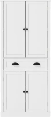 Produktbild von Lagerschrank 182 cm Weiss Aufbewahrungsschrank 4 Tueren 1 Schublade 2 Tueren Ablageflaechen 6 Staufaecher 4 Ablageflaechen Esszimmerschrank Sideboard