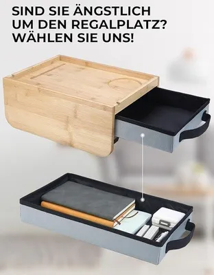 Produktbild von Klappnachttisch, Bettregal, Studentenbett, 26x37x15cm, Holz