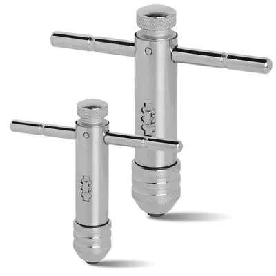 Produktbild von Bohrsatz für Gewinde – Kompakt – Schnellspindel-Gewindeschneider – Verstellbar – T-Griff – Legierter Stahl – Geeignet für M3-M8 / M5-M12
