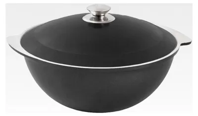 Produktbild von Kazan - Kasserolle aus Aluminiumguss 7 Liter - Schmortopf - Asia-Wok - Dekorative Außenbeschichtung Schwarz