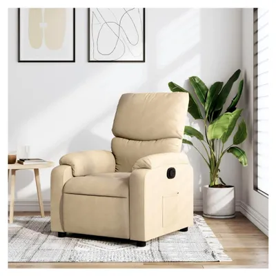 Produktbild von Liegesessel aus cremefarbenem Stoff, elektrischer Massagesessel für Zuhause