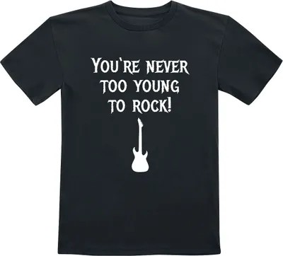 Produktbild von Generisch T-Shirt Uni Kids - You're Never Too Young To Rock! schwarz 140