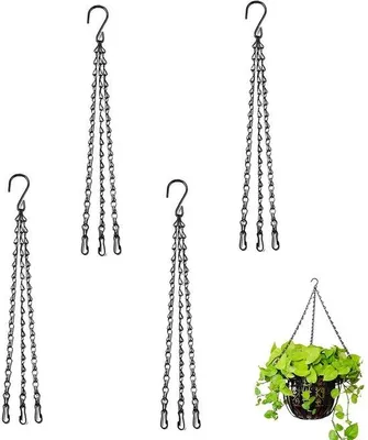 Zdjęcie produktu dla Metalowy kosz wiszący 40 cm, 3-poziomowy, na rośliny i kwiaty