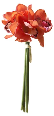 Produktbild von 4 Bündel künstliche Phalaenopsis-Blumen, realistische Haptik, große künstliche Orchideenblüten mit Stiel für Vase, Heimdekoration, Hochzeit, Partydekoration