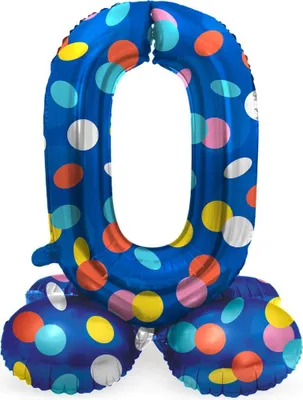 Produktbild von Stehender Zahl 0 Ballon Konfettiregen 41cm