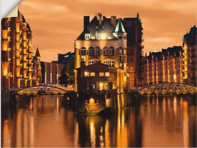 Produktbild von ARTland Wandbild, selbstklebend Speicherstadt in Hamburg Größe: 80x60 cm