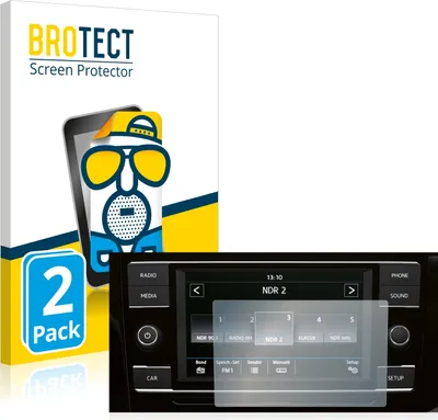 Produktbild von 2x BROTECT Schutzfolie für Volkswagen T6.1 California 2021 Composition Colour 6.5" Displayschutz Displayschutzfolie Folie Matt Entspiegelungsfolie