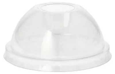 Produktbild von 50 Dom-Deckel, PET Ø 8 cm · 4 cm glasklar mit Lochung