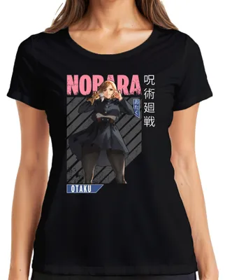Productafbeelding van Nobara Kugisaki Jujutsu Kaisen Otaku Anime Esthetiek Cadeau Retro Dames T-shirt, Zwart, Maat L