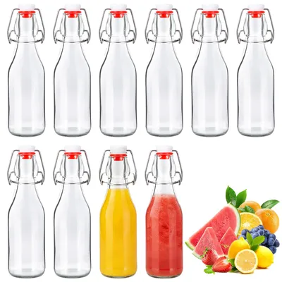 10 Glasflaschen 250 ml mit Bügelverschluss, zum Befüllen