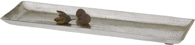 Produktbild von Dekoschale silber 29x9 cm Kerzentablett Metallschale Hammerschlag