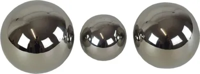 Produktbild von Casablanca 3tlg. Set Dekokugel Silverball aus Keramik silber 76727