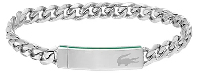 Imagen del producto de Lacoste - Pulsera de acero inoxidable con revestimiento de iones negros para hombre, modelo GT33276 (talla única) (plateado)