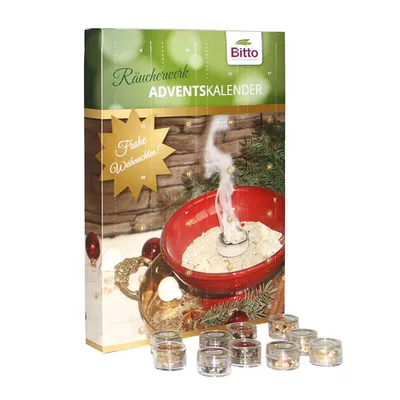 Produktbild von Bitto Adventskalender mit verschiedenen Räucherwerken, Rot