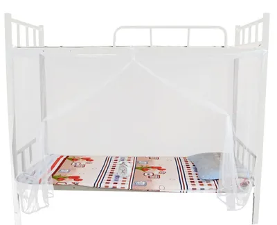 Obrázek produktu pro Stříška na postel s moskytiérou, vhodná pro postele s rozměry: jednolůžko, dvojlůžko, manželská postel, bílá (90x190x150 cm)