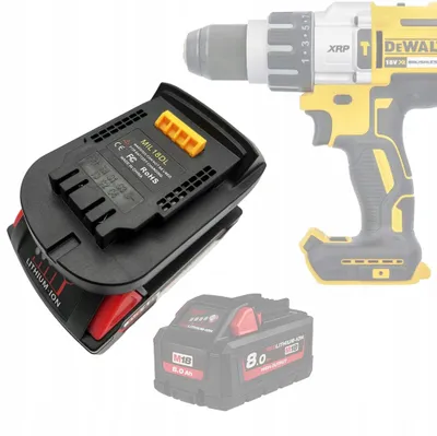 Image de Rosfix Adaptateur/convertisseur de Batterie Milwaukee 18V Vers Dewalt 18V (MIL18DL)