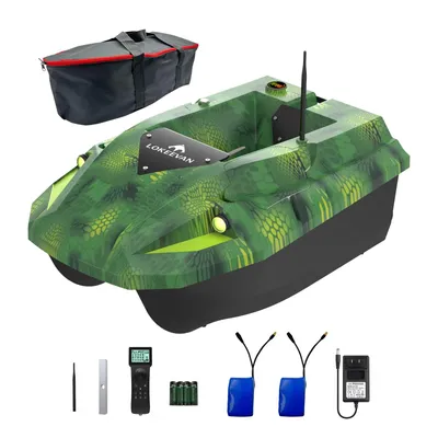 Produktbild von GPS Angelkoederboot mit Sonar, 2 x 15600 mAh Akku, 2 kg Köderladung, 100 Wegpunkte, Automatische Rückkehrfunktion, 500 m Fernsteuerung, D50E