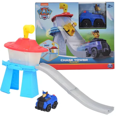 Immagine prodotto di Mini Torre del quartier generale della Paw Patrol con scivolo e veicolo di Chase