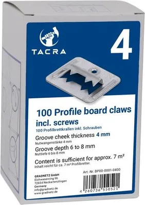 Produktbild von 100 TaCra Profilbrettkrallen inkl. Schrauben