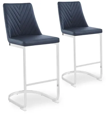 Image de MENZZO Lot de 2 chaises de bar design Mistigri Simili Noir