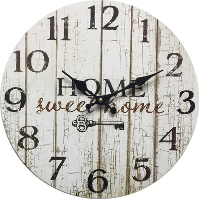 Produktbild von Rebecca Mobili Wanduhr aus Holz, schwarz und weiß ø 33,8 cm