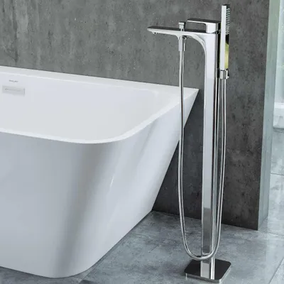 Produktbild von ECOLAM freistehende Standarmatur für Badewanne Wannenarmatur KERIA Chrom Modern Design
