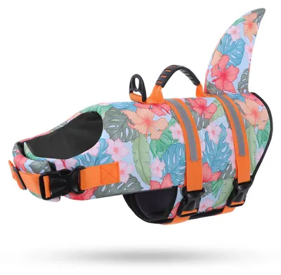 Hunde-Schwimmweste, verstellbar, Hawaii-Orange, 2XL