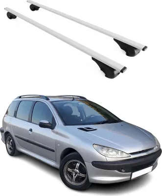 Immagine prodotto di Barre portatutto trasversali per Peugeot 206 1998-2012, colore ferro argento