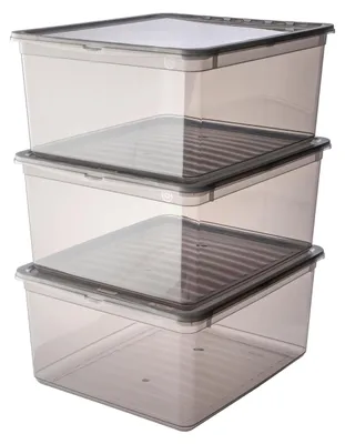 Image de Boîtes de conservation avec système de régulation de l'air, lot de 3, 3 x 18 l