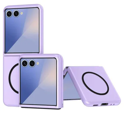 Image de Coque pour Samsung Galaxy Z Flip 7, Protection Antichoc Rigide avec Cercle Magnétique - Violet