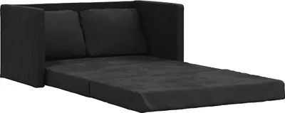Produktbild von vidaXL Bodensofa mit Schlaffunktion Schwarz 122x204x55 cm Samt