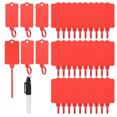 Kunststoff-Anhänger 100 Stück, 155x37 mm, rot, wasserdicht
