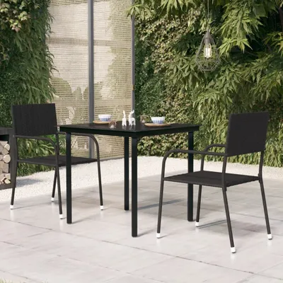 Image de Maison Exclusive - Table de jardin 80 x 80 x 74 cm, acier et verre