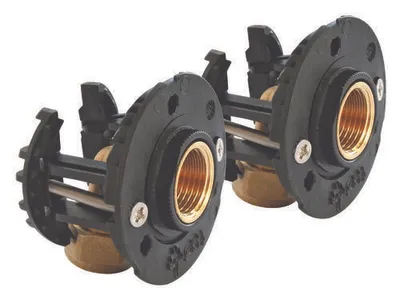 Produktbild von SOMATHERM FOR YOU – 303520301 – Befestigungssystem für Dusch- oder Badewannenarmaturen für PER-Rohre mit einem Durchmesser von Ø12 – Komplettset mit Klemmringverschraubungen F15/21 – Einfache Montage – Das widerstandsfähigste System auf dem Markt – Hergestellt in Frankreich