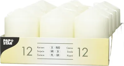 Immagine prodotto di PAPSTAR 15360 PAPSTAR Stumpenkerze "Ivory", Durchmesser: 40 mm, elfenbein