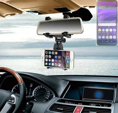 Produktbild von K-S-Trade Smartphone Halterung kompatibel mit BLU View Speed 5G Rückspiegel Halterung schwarz Auto Halterung KFZ Halter