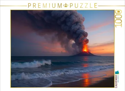 Produktbild von CALVENDO Puzzle Inselvulkan im Meer | 1000 Teile Lege-Größe 64x48cm Foto-Puzzle für glückliche Stunden