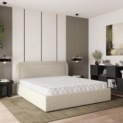 Produktbild von Masseno Polsterbett BENIRA 160x200 cm, Polsterbett mit Bettkästen -Beige, QUELLE 05