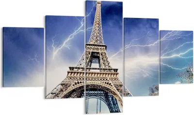Produktbild von Bild auf Leinwand - Leinwandbild - Eiffle Paris Turm - 125x70cm - Wand Bild - Wanddeko - Wandbilder - Leinwanddruck - Bilder - Kunstdruck - Wanddekoration - Leinwand bilder - Wandkunst - EA125x70-2484