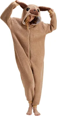 Obrázok produktu pre Pyžamový overal – kostým mopsa (kigurumi) – mäkký a pohodlný, béžový, veľkosť L