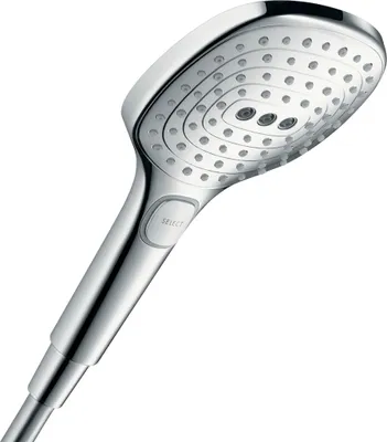 Zdjęcie produktu dla hansgrohe głowica prysznicowa oszczędzająca wodę Raindance Select E 120, ekonomiczna głowica prysznicowa, 3 rodzaje strumienia
