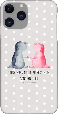 Produktbild von Mr. & Mrs. Panda Iphone 11 Pro Handyhülle Axolotl Liebe - Grau Pastell - Geschenk, Valentinstag, Premium Kunststoff, Liebesbeweis, Handy Case