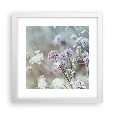 Produktbild von Gerahmtes Poster - Weißer Rahmen - Wiese Knoblauch Blume - 30x30 cm - Wand Bild - Wanddeko - Wandbilder - Kunstposter - Wandposter - Bilderrahmen - Bilder - Kunstdruck - Wandbild - P2WAC30x30-4177