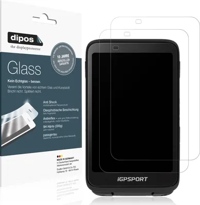Produktbild von 2x Schutzfolie für igpsport BiNavi matt - Anti-Shock 9H Folie dipos Glass Kunststoffglas
