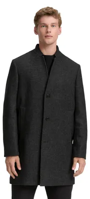 Produktbild von TOM TAILOR Denim Herren Wollmantel mit Stehkragen
